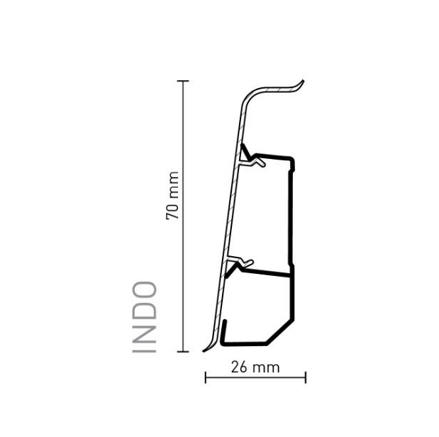 Lišta soklová PVC Arbiton INDO Biela lesklá 01 26x70x2500 mm