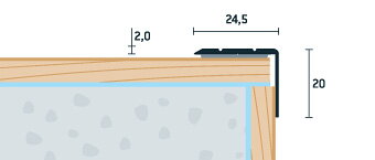 Schodová hrana samolepiaca 24,5x20 (270 cm)