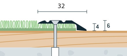 Ukončovací profil vŕtaný 32x6 (270cm)