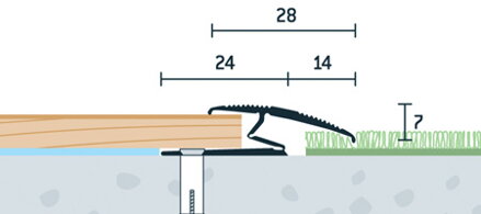 Prechodový flexi profil vŕtaný 28x13 (270cm)