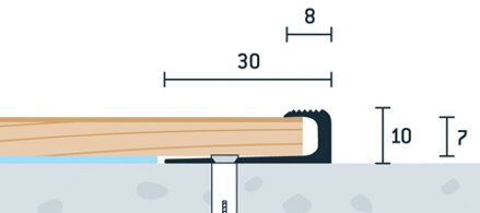 Ukončovací profil vŕtaný 30x10 (250cm)