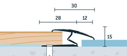 Prechodový flexi profil vŕtaný 30x20 (270cm)