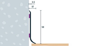 Soklový profil samolepiaci 58x12 (250cm)