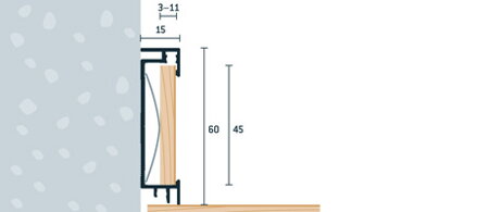 Soklový profil s vložkou 60x15 (250cm)