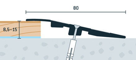 Ukončovací profil vŕtaný 80x17 (270cm)