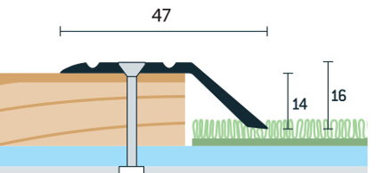 Ukončovací profil vŕtaný 47x16 (270cm)