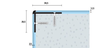 Schodová hrana vŕtaná 39,5x29,5 (250cm)