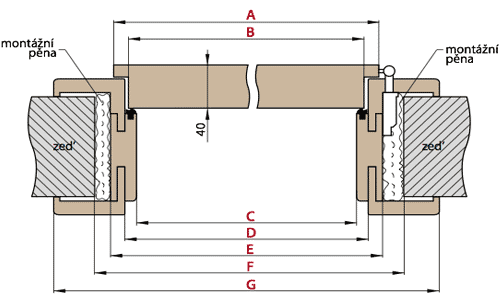 Obložková zárubňa  s falcom UV lak biely titanový