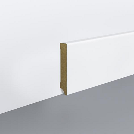 Lišta soklová Egger 100 hranatá "Cubical" L201 MDF biela pretierateľná  100x18x2400mm
