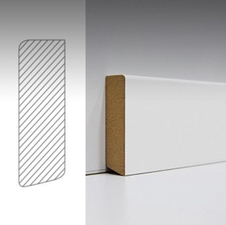 Lišta soklová Egger 58 hranatá "Budget" L201 MDF biela pretierateľná  58x18x2400mm