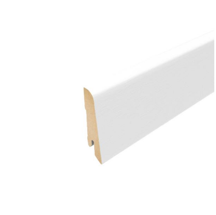 Lišta soklová Egger 60 L201 MDF fólia Biela pretierateľná 60x17x2400 mm