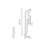Lišta soklová PVC Arbiton VIGO 60 RAL 9003 Biela 01 60x15x2200 mm