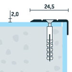 Schodová hrana vŕtaná 24,5x10 (90 cm)