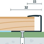 Ukončovací profil vŕtaný 32x18 (270cm)