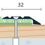Ukončovací profil vŕtaný 32x6 (270cm)