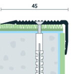 Schodová hrana vŕtaná 45x23 (270cm)
