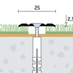 Prechodový profil vŕtaný 25x2,5 (270cm)