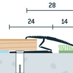Prechodový flexi profil vŕtaný 28x13 (270cm)