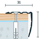 Schodová hrana vŕtaná 31x29 (250cm)