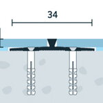 Prechodový profil vŕtaný 34x4,8 (300cm)