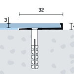 Ukončovací profil vŕtaný 32x4,8 (300cm)