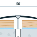 Nerezový prechodový profil vŕtaný 50x7 (270cm)