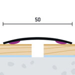 Nerezový prechodový profil samolepiaci 50x7 (270cm)