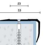 Schodová hrana vŕtaná so samolepiacou krycou páskou 53x30 (250cm)