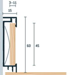 Soklový profil s vložkou 60x15 (250cm)