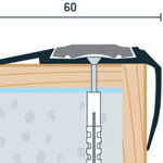 Schodová hrana vŕtaná s PVC vložkou 60x34 (250cm)