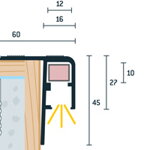 Schodový profil vŕtaný pre LED osvetlenie 60x45 (300cm)