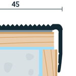 Schodová hrana samolepiaca 45x23 (270cm)