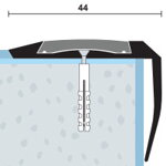 Schodová hrana  vŕtaná s PVC vložkou 44x34 (250cm)